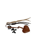 Charm cuore ecopelle marrone