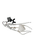 White faux leather heart charm