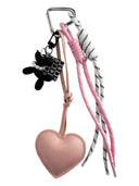 Charm cuore ecopelle rosa