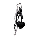 Charm cuore ecopelle black