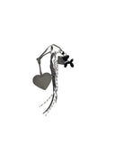 Gray faux leather heart charm