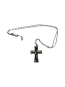 Silver cross with thin links