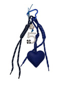 Charm cuore ecopelle blu