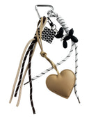 Charm cuore ecopelle beige