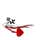 Red faux leather heart charm