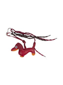 Burgundy dog charm
